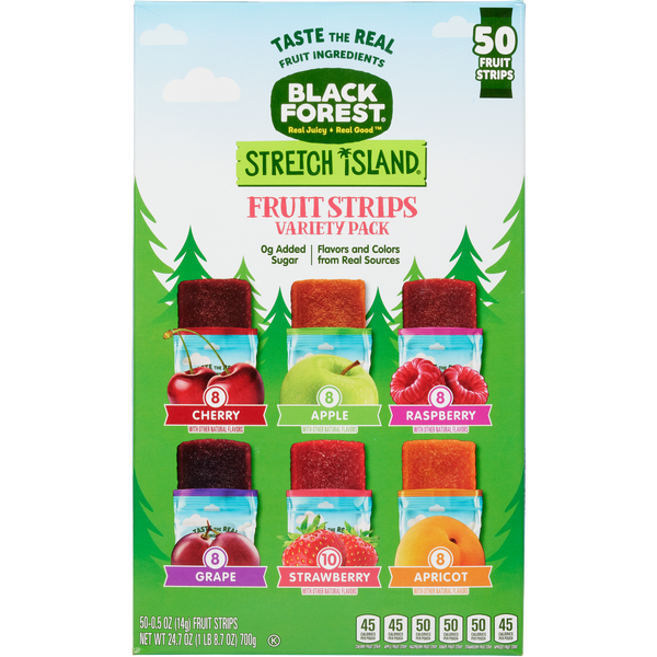 Black Forest Stretch Island Fruit Strips, Variety Pack, 0.5 oz, 50 ct