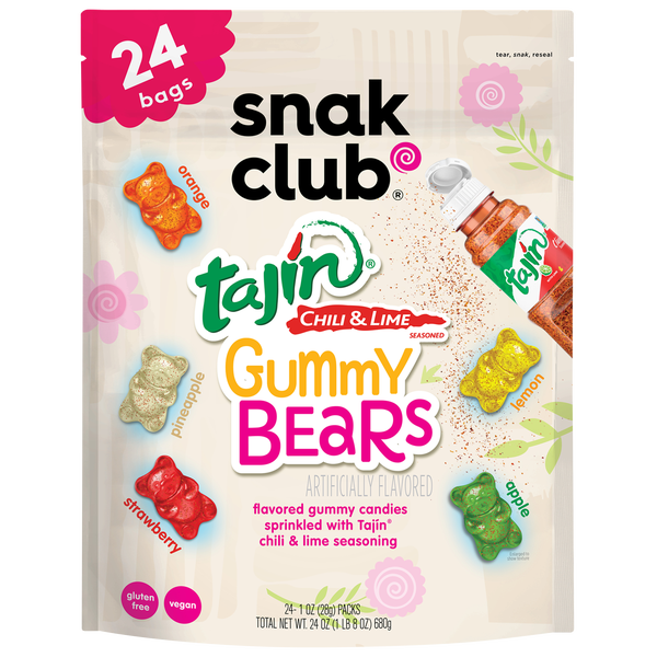 Snak Club Taijin Gummy Bears, Chili and Lime, 1 oz, 24 ct