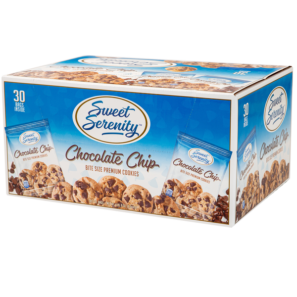 Sweet Serenity Bite Size Premium Cookies, Chocolate Chip, 2 oz, 30 ct