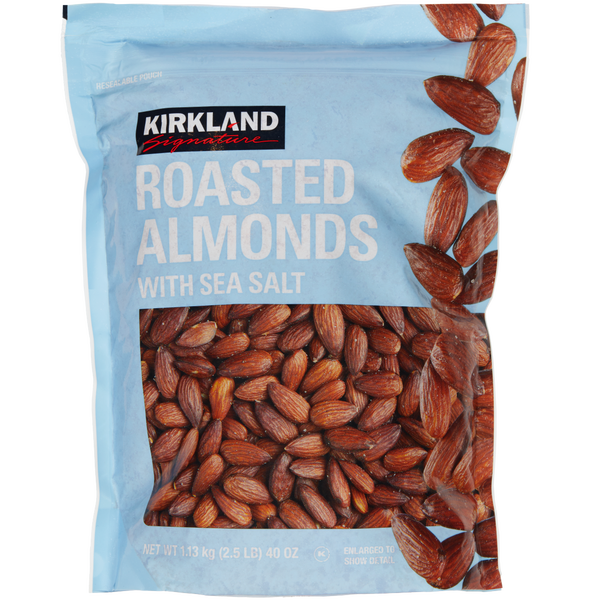 Kirkland Signature Roasted Almonds with Sea Salt, 2.5 lbs