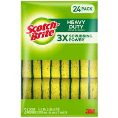 Scotch-Brite Scrub Sponges, Heavy Duty, Yellow, 24 ct