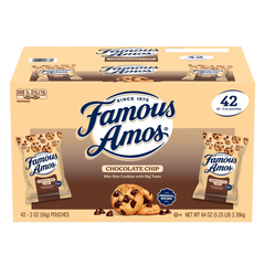 Famous Amos Cookies, Chocolate Chip, 2 oz, 42 ct