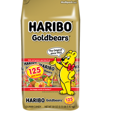 Haribo Goldbears Gummi Candy, Mini Bags, 0.4 oz, 125 ct