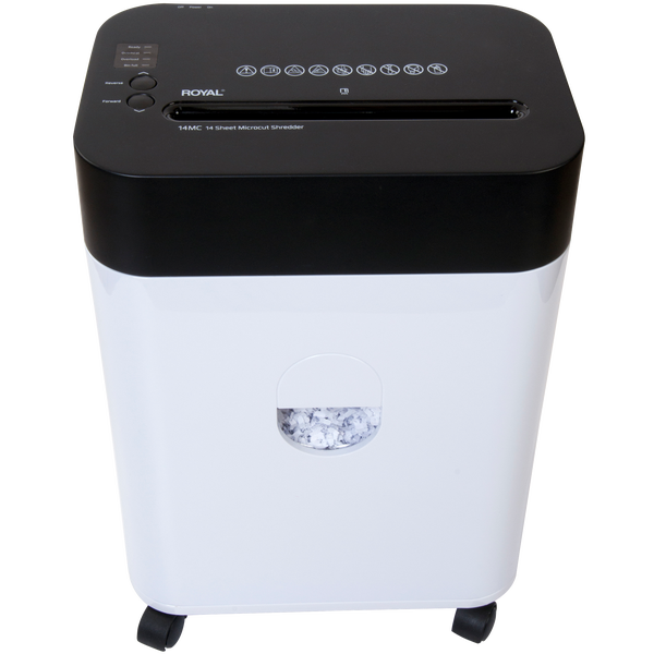 Royal Shredder Micro-Cut Paper Shredder, 14-Sheet, Black/White