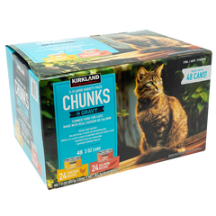 Kirkland Signature Canned Cat Food, Chunks in Gravy, Variety Pack, 3 oz, 48 ct