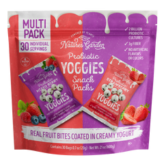 Nature's Garden Probiotic Yoggies  Snack Packs, Variety Pack, 0.7 oz, 30 ct