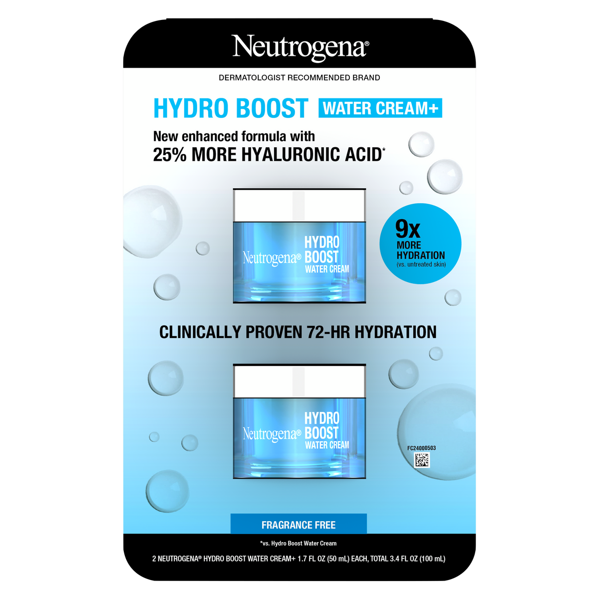 Neutrogena Hydro Boost Water Cream, 1.7 fl oz, 2 ct