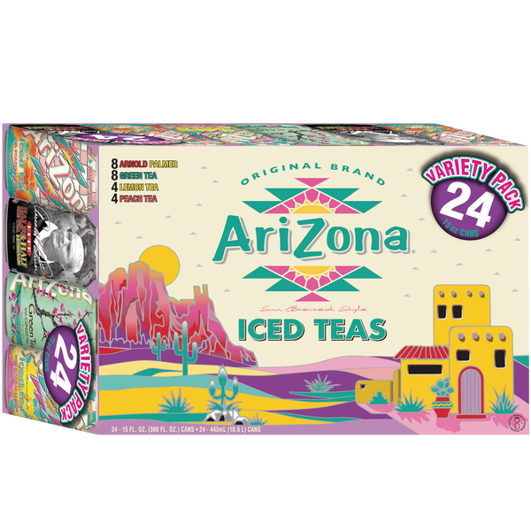 AriZona Iced Tea, Variety Pack, 15 fl oz, 24 ct