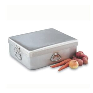 Vollrath 68390 42 qt Roasting Pan with Cover - Heavy-Duty, 21 5/8 x 18 1/8 x 9" Aluminum