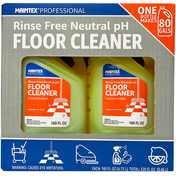 Maintex Professional Floor Cleaner, Rinse Free Neutral pH, Concentrated, 160 fl oz, 2 ct