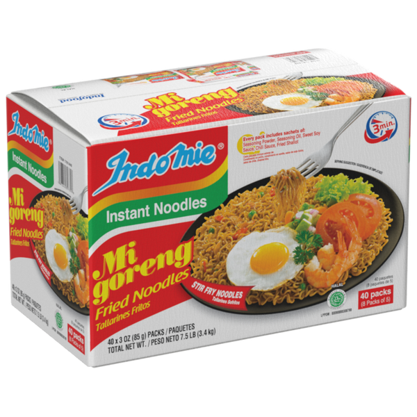 Indomie Mi Goreng Instant Fried Noodles, 3 oz, 40 ct