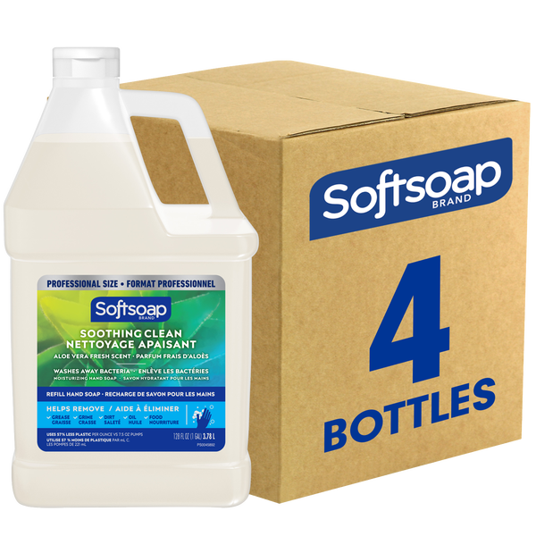 Softsoap Liquid Hand Soap Refill with Aloe Vera, Soothing Clean, 1 Gallon, 4 ct