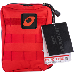 Life+Gear First Aid + Survival Kit Premium Tactical Pack, 121 pc