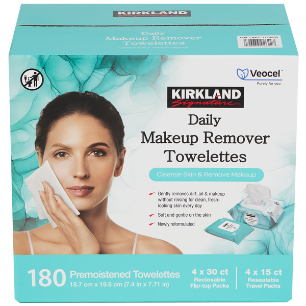 Kirkland Signature Daily Makeup Remover Towelettes, 180 ct