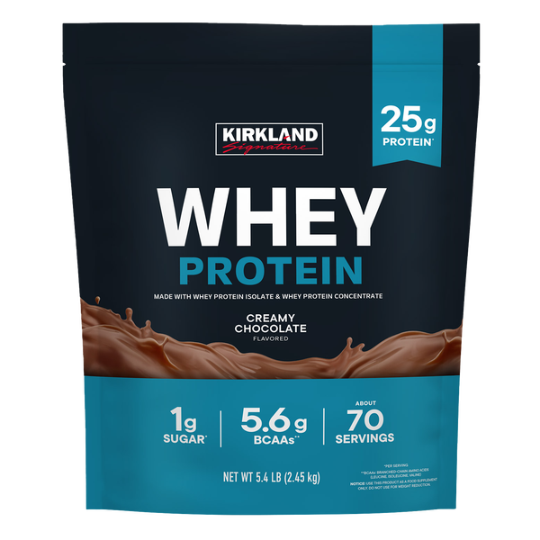 Kirkland Signature Whey Protein Powder, Creamy Chocolate, 5.4 lbs