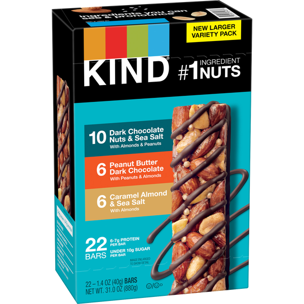 KIND Nut Bar, Variety Pack, 1.4 oz, 22 ct