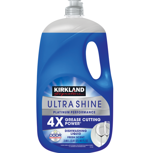 Kirkland Signature Ultra Shine Dishwashing Liquid, Fresh Scent, 90 fl oz