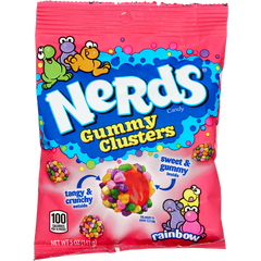 Nerds Gummy Clusters, Rainbow, 5 oz Peg Bag, 12 ct