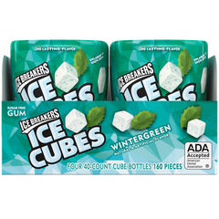 Ice Breakers Ice Cubes Sugar Free Gum, Wintergreen, 40 pieces, 4 ct