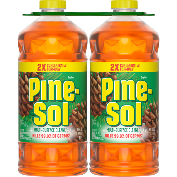 Pine-Sol Multi-Surface Cleaner, 2X Concentrated, Original, 60 fl oz, 2 ct