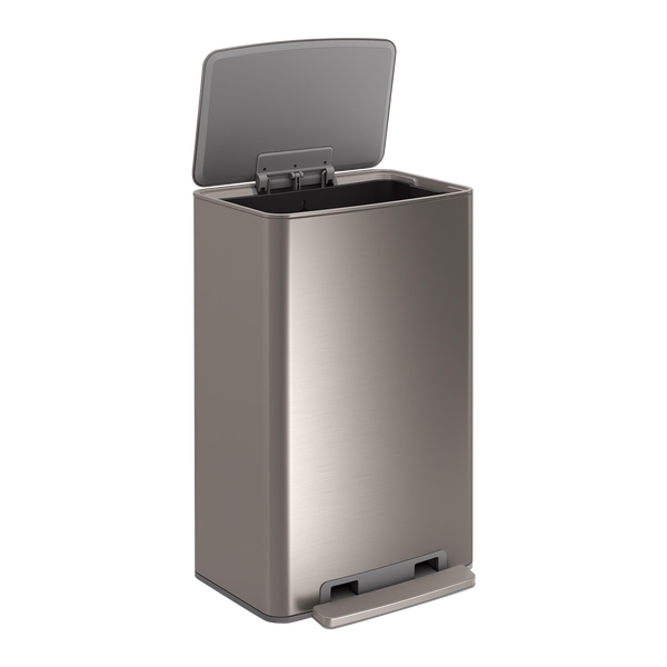 Kohler Rectangular Step Trash Can, 47 L, Stainless Steel