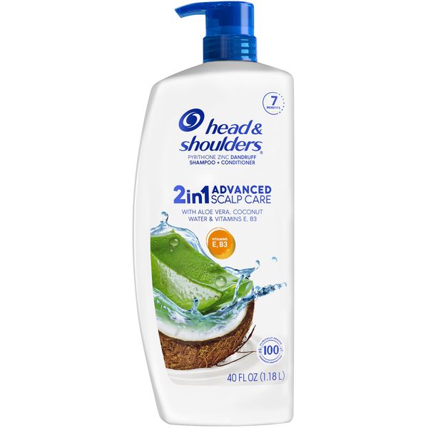 Head & Shoulders 2-in-1 Dandruff Shampoo and Conditioner Advanced Scalp Care with Aloe Vera, Coconut Water & Vitamins, 40 fl oz