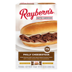 Raybern’s Crafted Sandwiches, Philly Cheesesteak, 5.6 oz, 6 ct