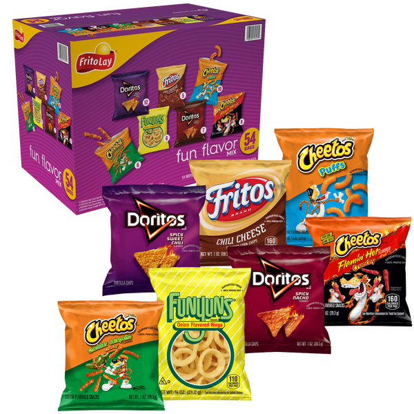 Frito-Lay Fun Flavor Mix, Variety Pack, 54 ct