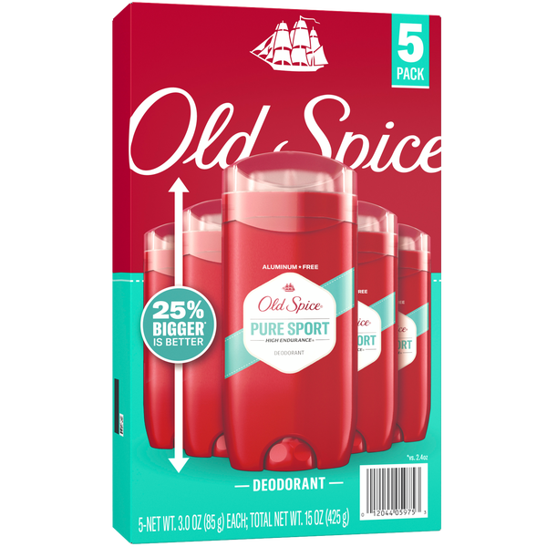 Old Spice Deodorant for Men, Pure Sport High Endurance, 3 oz, 5 ct