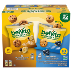 belVita Energy Snack Bites, Variety Pack, 1.12 oz, 25 ct