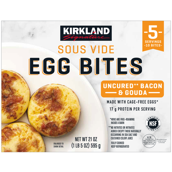 Kirkland Signature Sous Vide Egg Bites, Uncured Bacon & Gouda, 5 ct