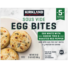 Kirkland Signature Sous Vide Egg Bites, Egg White with Cheese Trio & Roasted Red Pepper, 5 ct