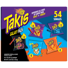 Takis Tortilla Chips, Galaxy Variety Pack, 1 oz, 54 ct