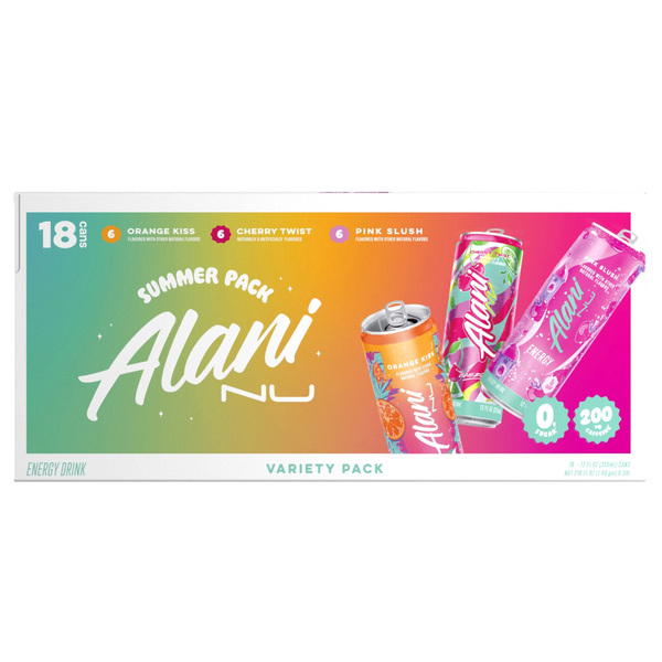 Alani Nu Energy Drink, Summer Pack, 12 oz, 18 ct