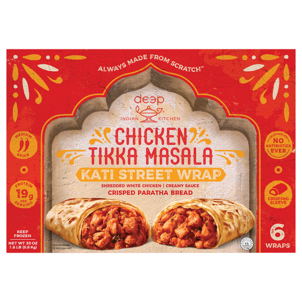 Deep Indian Kitchen Kati Street Wrap, Chicken Tikka Masala, 5 oz, 6 ct