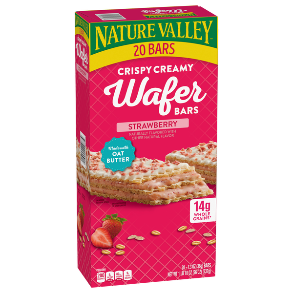 Nature Valley Crispy Creamy Wafer Bars, Strawberry, 1.3 oz, 20 ct