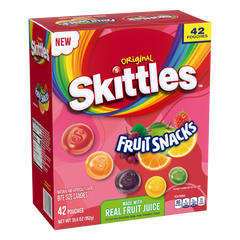 Skittles Fruit Snacks, Original, 0.8 oz, 42 ct