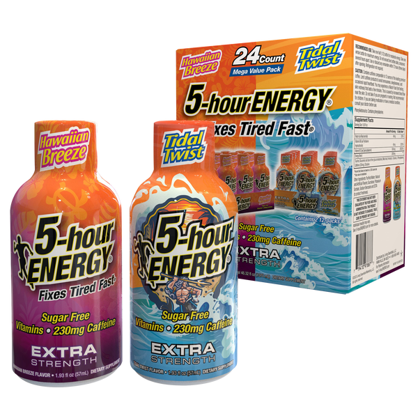 5-Hour Energy Shot, Extra Strength, Variety Pack, 1.93 fl oz, 24 ct