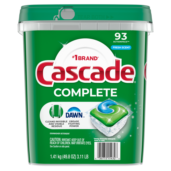 Cascade Complete Actionpacs, Fresh Scent, 93 ct