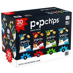 Popchips Potato Chips Snack Packs, Variety Pack, 0.8 oz, 30 ct