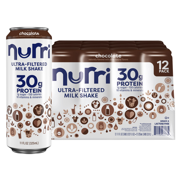 Nurri Ultra-Filtered Milk Shake, 30g Protein, Chocolate, 11 fl oz, 12 ct