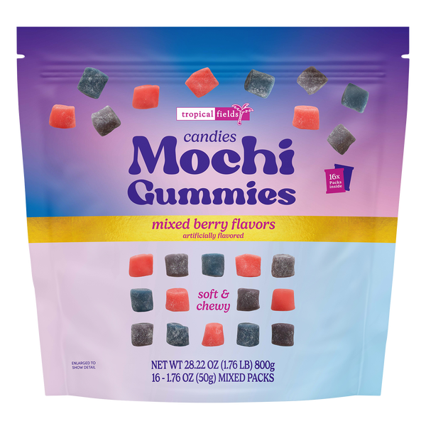 Tropical Fields Mochi Gummies, Mixed Berry, 1.76 oz, 16 ct