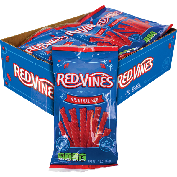 Red Vines Twists, Original Red Licorice Candy, 4 oz, 15 ct