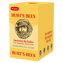 Burt’s Bees Beeswax Lip Balm, 0.15 oz, 10 ct