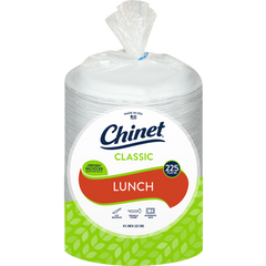 Chinet Classic 8-3/4" Lunch Paper Plate, White, 225 ct