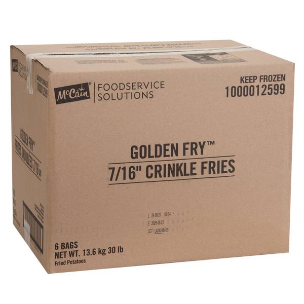 McCain Golden Fry 7/16" Crinkle French Fries, 5 lbs, 6 ct