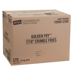 McCain Golden Fry 7/16" Crinkle French Fries, 5 lbs, 6 ct