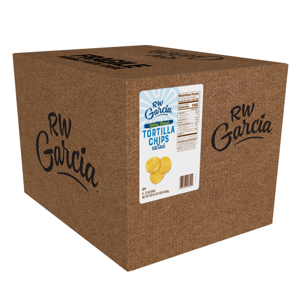 RW Garcia Yellow Round Tortilla Chips, Salted, 32 oz, 6 ct