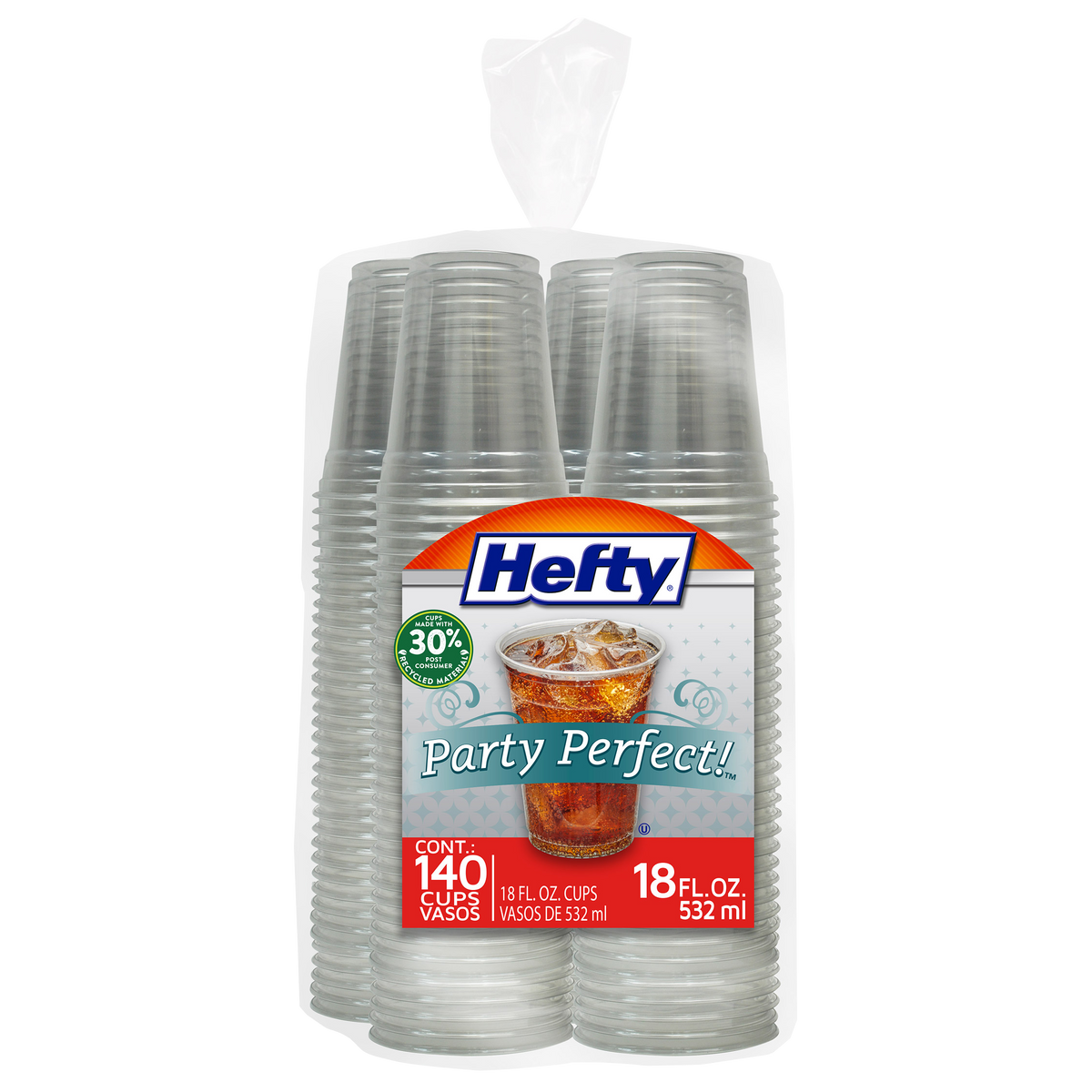 Hefty Clear Cups, 18 oz, 140 ct