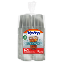 Hefty Clear Cups, 18 oz, 140 ct